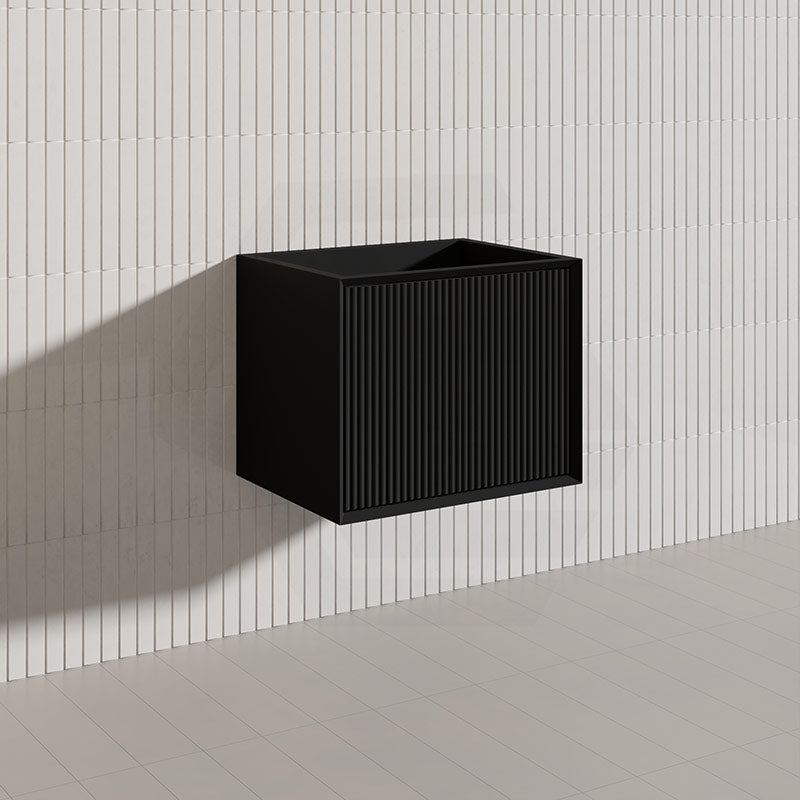 Kirribilli Wall Hung Bathroom Vanity PVC Board Cabinet ONLY&Stone Top Available 600mm -  Matt Black/ Matt White