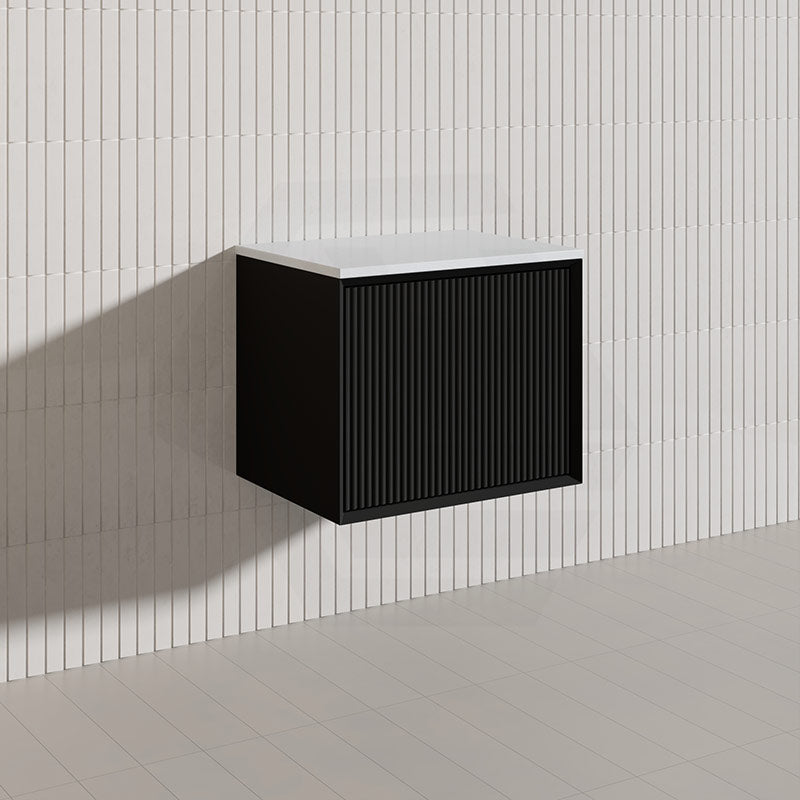 Kirribilli Wall Hung Bathroom Vanity PVC Board Cabinet ONLY&Stone Top Available 600mm -  Matt Black/ Matt White