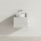 600mm Kirribilli Wall Hung Bathroom Vanity Matt White PVC Board Cabinet ONLY & Stone Top Available