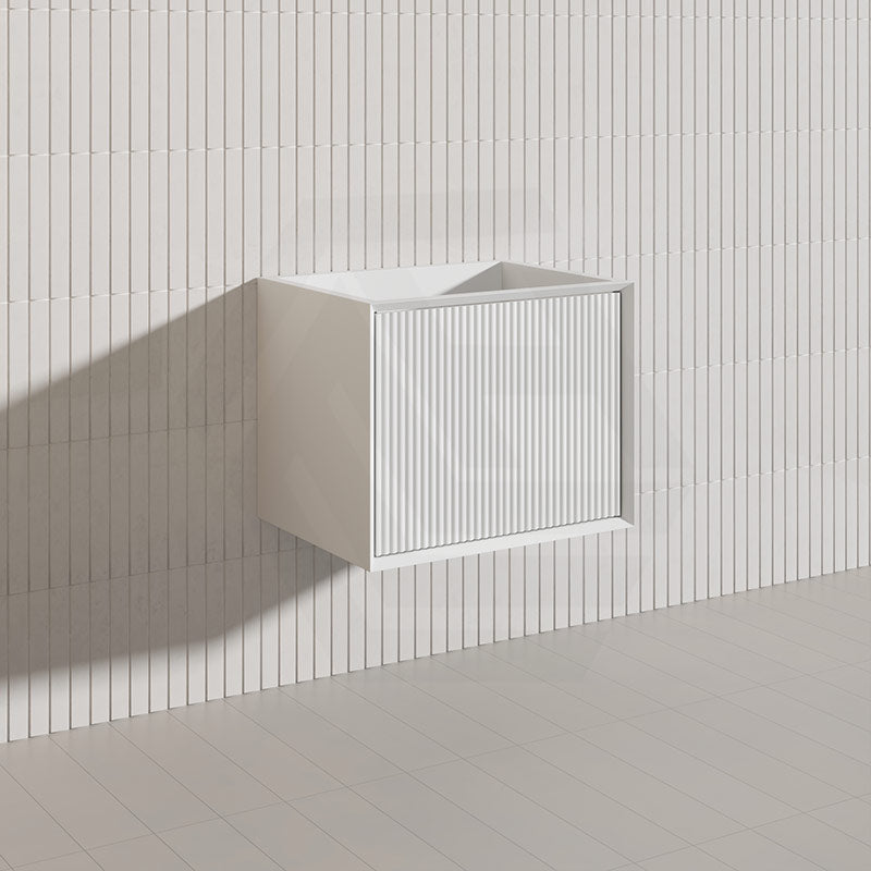 Kirribilli Wall Hung Bathroom Vanity PVC Board Cabinet ONLY&Stone Top Available 600mm -  Matt Black/ Matt White