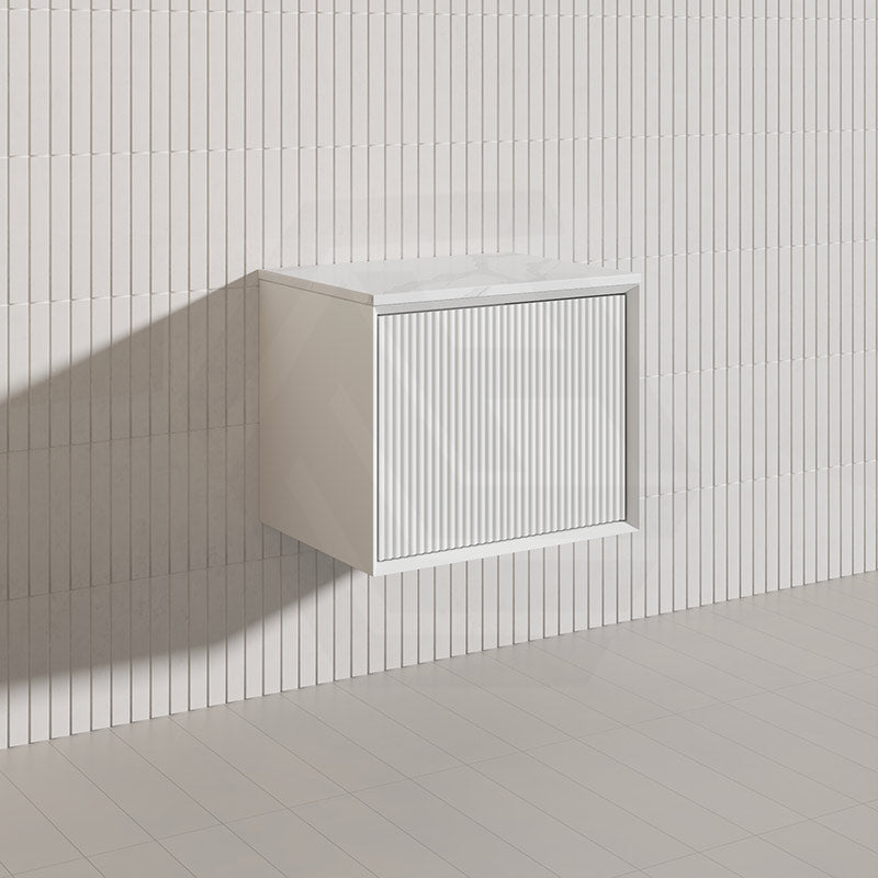 Kirribilli Wall Hung Bathroom Vanity PVC Board Cabinet ONLY&Stone Top Available 600mm -  Matt Black/ Matt White