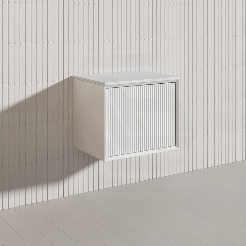 Kirribilli Wall Hung Bathroom Vanity PVC Board Cabinet ONLY&Stone Top Available 600mm -  Matt Black/ Matt White