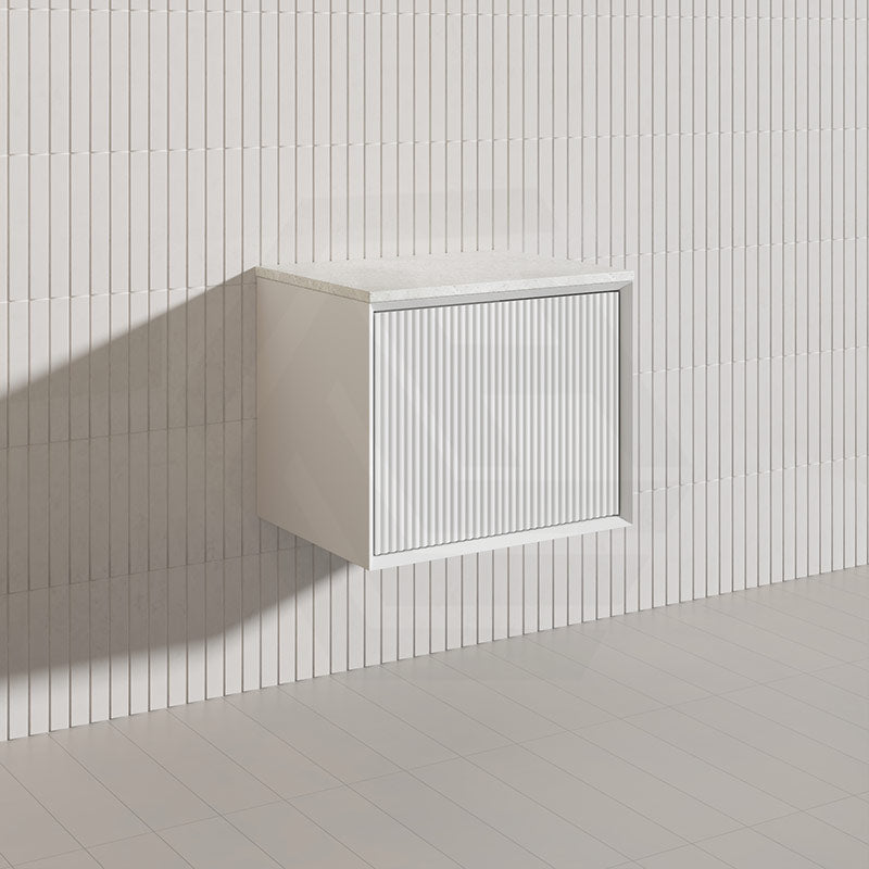 Kirribilli Wall Hung Bathroom Vanity PVC Board Cabinet ONLY&Stone Top Available 600mm -  Matt Black/ Matt White