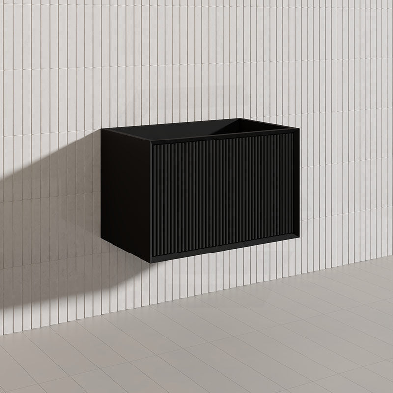 Kirribilli Wall Hung Bathroom Vanity PVC Board Cabinet ONLY&Stone Top Available 750mm - Matt Black/ Matt White