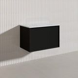 Kirribilli Wall Hung Bathroom Vanity PVC Board Cabinet ONLY&Stone Top Available 750mm - Matt Black/ Matt White