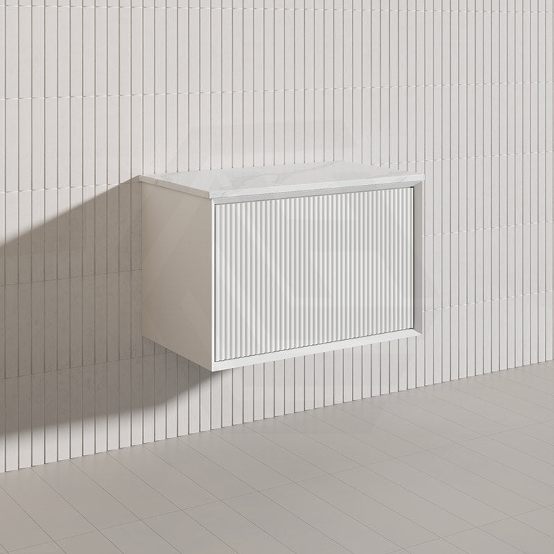 Kirribilli Wall Hung Bathroom Vanity PVC Board Cabinet ONLY&Stone Top Available 750mm - Matt Black/ Matt White