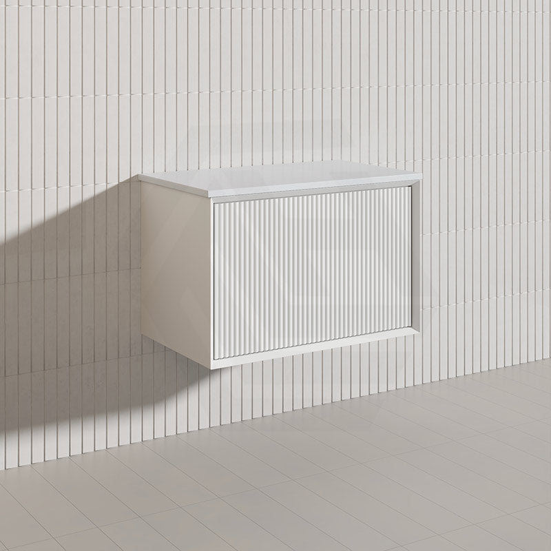 Kirribilli Wall Hung Bathroom Vanity PVC Board Cabinet ONLY&Stone Top Available 750mm - Matt Black/ Matt White