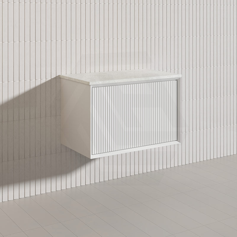 Kirribilli Wall Hung Bathroom Vanity PVC Board Cabinet ONLY&Stone Top Available 750mm - Matt Black/ Matt White