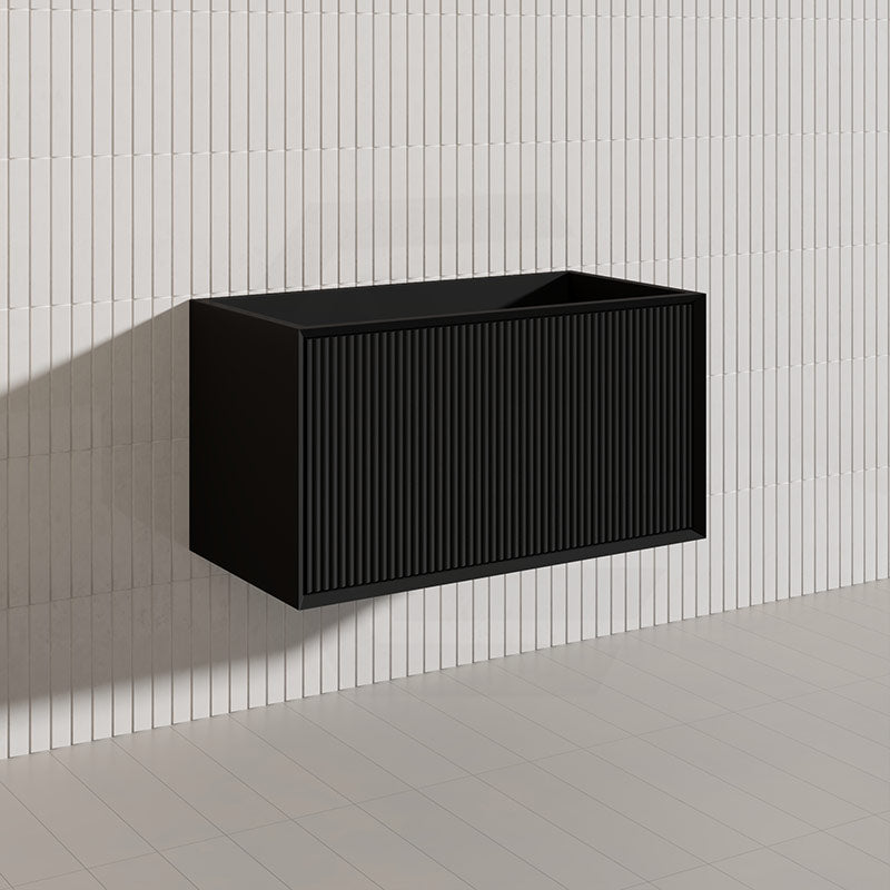 Kirribilli Wall Hung Bathroom Vanity PVC Board Cabinet ONLY&Stone Top Available 900mm -  Matt Black/Matt White