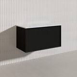 Kirribilli Wall Hung Bathroom Vanity PVC Board Cabinet ONLY&Stone Top Available 900mm -  Matt Black/Matt White