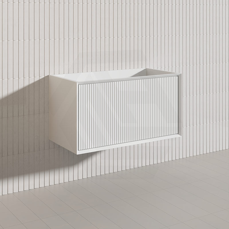 Kirribilli Wall Hung Bathroom Vanity PVC Board Cabinet ONLY&Stone Top Available 900mm -  Matt Black/Matt White