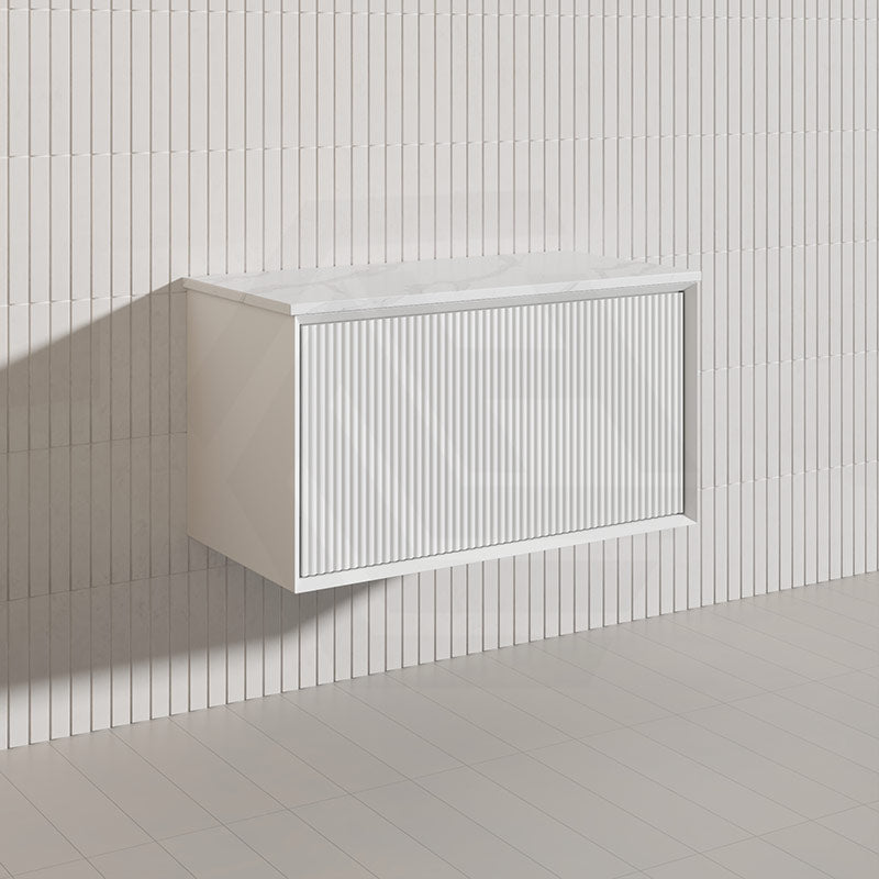 Kirribilli Wall Hung Bathroom Vanity PVC Board Cabinet ONLY&Stone Top Available 900mm -  Matt Black/Matt White