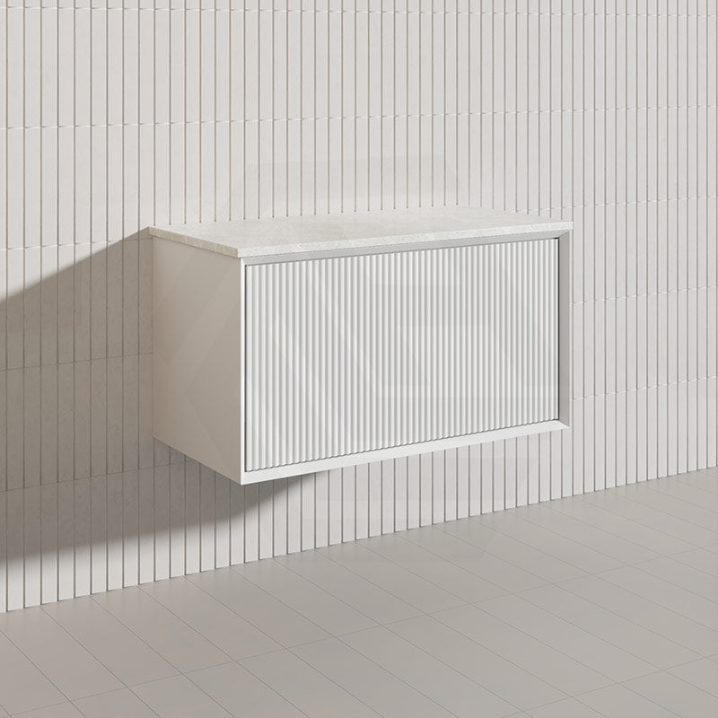 Kirribilli Wall Hung Bathroom Vanity PVC Board Cabinet ONLY&Stone Top Available 900mm -  Matt Black/Matt White