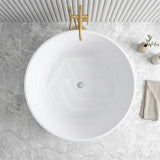 CETO Como Freestanding Bathtub Acrylic Round NO Overflow 1280x1280x595mm - Gloss White
