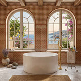 CETO Como Freestanding Bathtub Acrylic Round NO Overflow 1280x1280x595mm - Gloss White