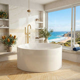 CETO Como Freestanding Bathtub Acrylic Round NO Overflow 1280x1280x595mm - Gloss White