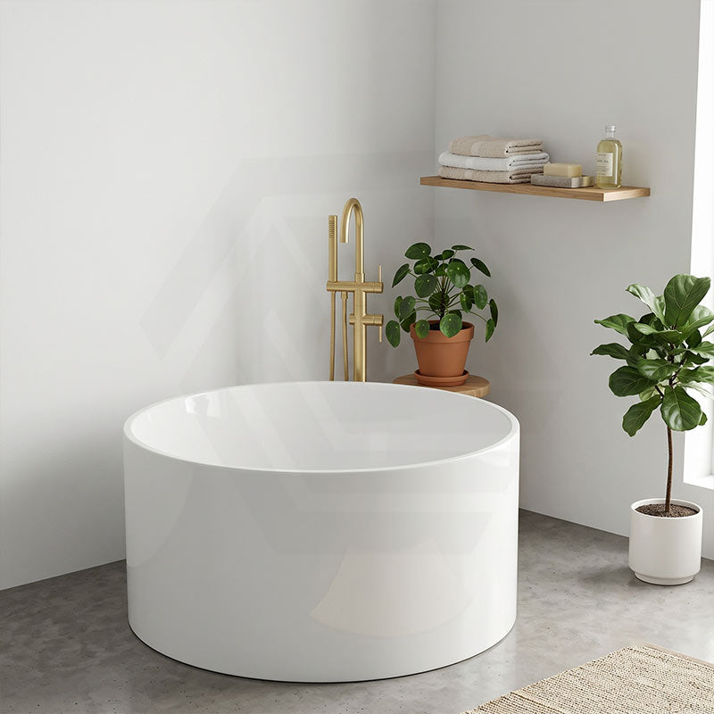 CETO Como Freestanding Bathtub Acrylic Round NO Overflow 1280x1280x595mm - Gloss White