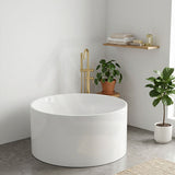 CETO Como Freestanding Bathtub Acrylic Round NO Overflow 1280x1280x595mm - Gloss White