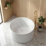 CETO Como Freestanding Bathtub Acrylic Round NO Overflow 1280x1280x595mm - Gloss White