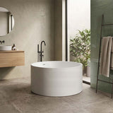 CETO Como Freestanding Bathtub Acrylic Round with Overflow 1280x1280x595mm - Matt White