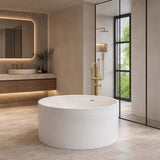 CETO Como Freestanding Bathtub Acrylic Round with Overflow 1280x1280x595mm - Matt White
