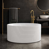 CETO Como Groove Freestanding Bathtub Acrylic Round NO Overflow 1280mm - Gloss White