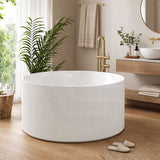 CETO Como Groove Freestanding Bathtub Acrylic Round NO Overflow 1280mm - Gloss White
