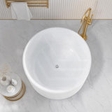 CETO Como Groove Freestanding Bathtub Acrylic Round NO Overflow 1280mm - Gloss White