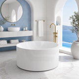 CETO Como Groove Freestanding Bathtub Acrylic Round NO Overflow 1280mm - Gloss White