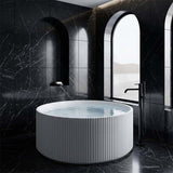 CETO Como Groove Freestanding Bathtub Acrylic Round with Overflow 1280x1280x595mm - Matt White
