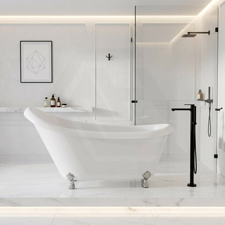 Espada Clawfoot Bathtub Freestanding Bathtub NO Overflow 1680x770x780mm - Gloss White