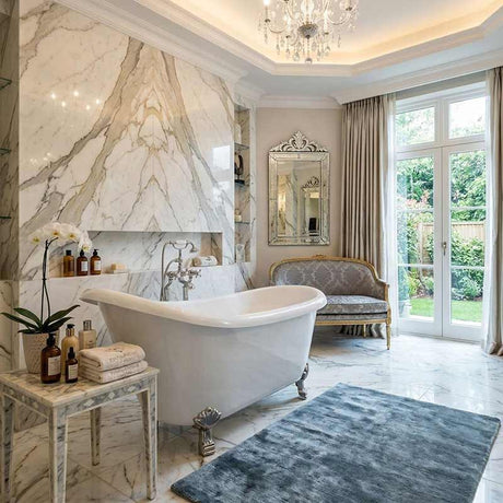 Espada Clawfoot Bathtub Freestanding Bathtub NO Overflow 1680x770x780mm - Gloss White