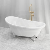 Espada Clawfoot Bathtub Freestanding Bathtub NO Overflow 1680x770x780mm - Gloss White