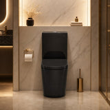 Avery Box Rim Back To Wall Toilet Suite Back/Left and Right Bottom Inlet 710x390x830mm - Gloss Black