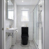 Avery Box Rim Back To Wall Toilet Suite Back/Left and Right Bottom Inlet 710x390x830mm - Gloss Black