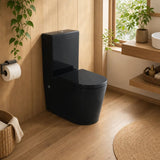 Avery Box Rim Back To Wall Toilet Suite Back/Left and Right Bottom Inlet 710x390x830mm - Gloss Black