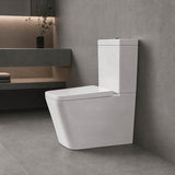 Qubist Box Rim Back To Wall Toilet Suite Back/Left and Right Bottom Inlet 665x380x845mm - Gloss White