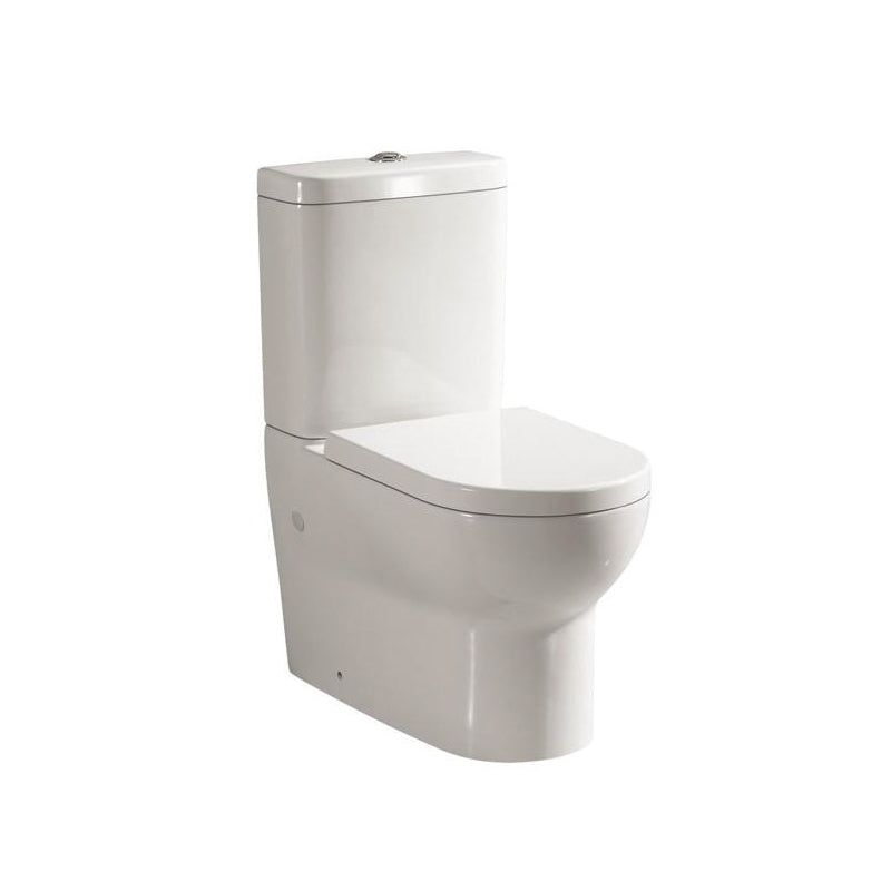 675x395x840mm Pola Ceramic White Box Rim Back To Wall Toilet Suite Back/Left and Right Bottom Inlet