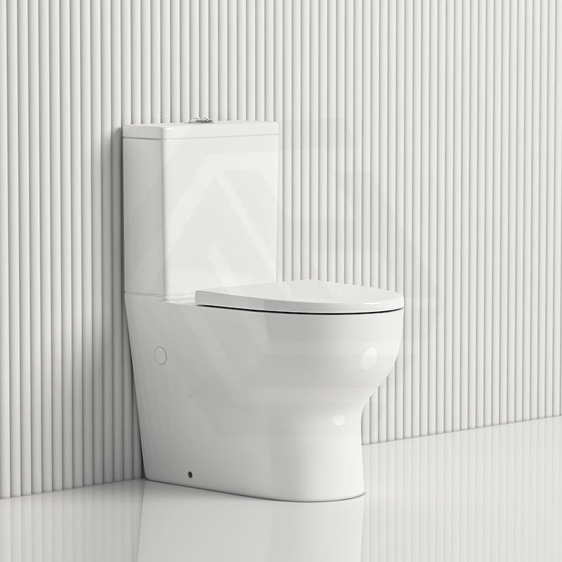 Pola 675mm White Box Rim Back To Wall Toilet Suite - MyHomeware