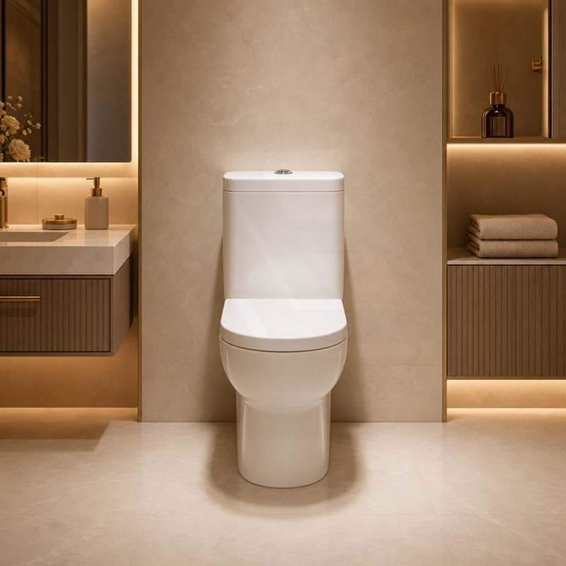 Pola Ceramic Box Rim Back To Wall Toilet Suite Back/Left and Right Bottom Inlet 675x395x840mm - Gloss White
