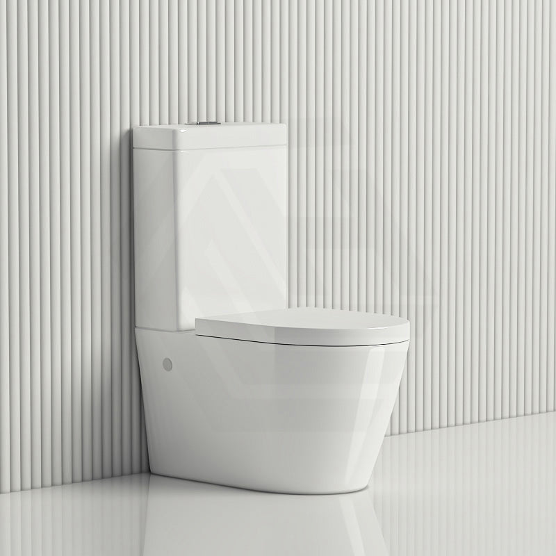 Kasey Box Rim Back To Wall Toilet Suite Back/Left & Right Bottom Inlet 695x390x830mm - Gloss White