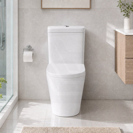 Kasey Box Rim Back To Wall Toilet Suite Back/Left & Right Bottom Inlet 695x390x830mm - Gloss White