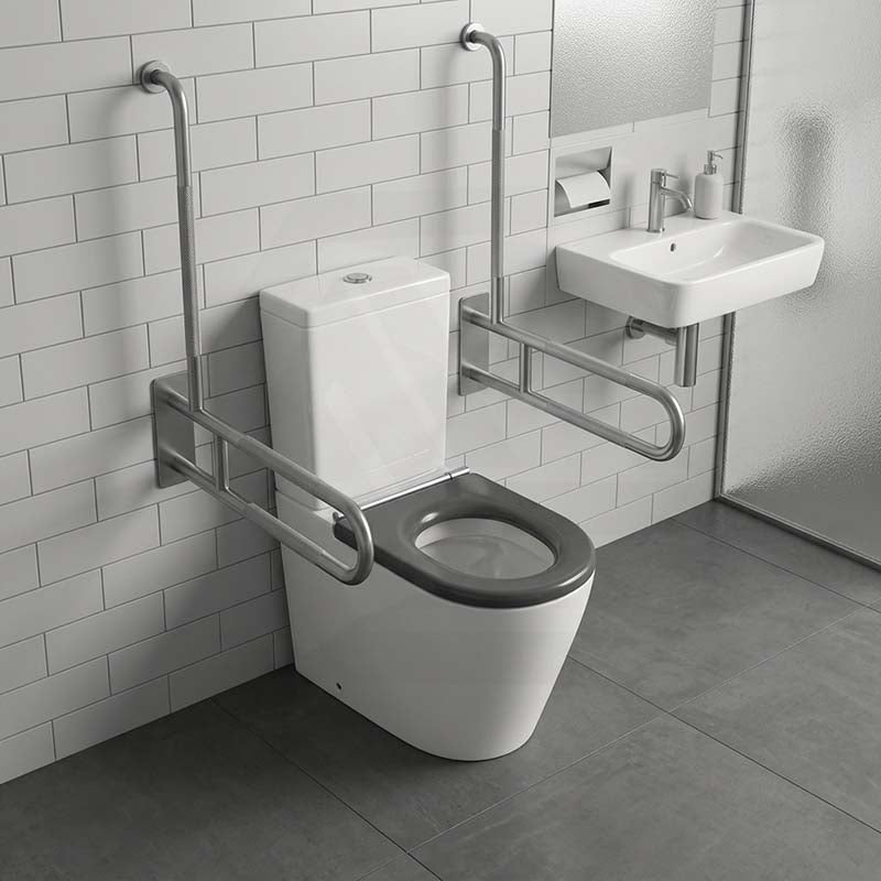 Ambulant Toilet Suite Box Rim Back To Wall Back/Left and Right Bottom Inlet 660x395x905mm - Gloss White