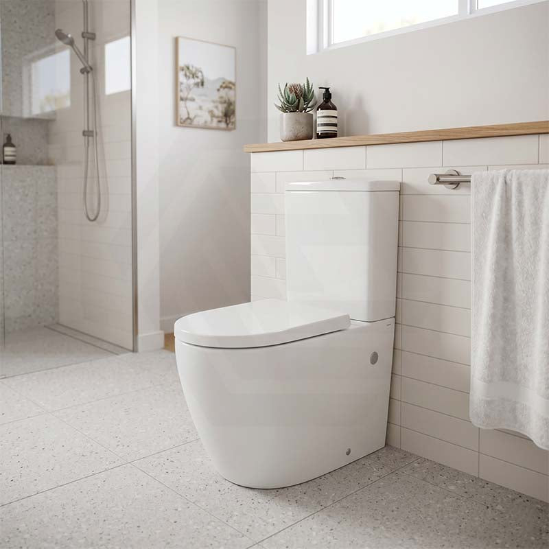 Ambulant Toilet Suite Box Rim Back To Wall Back/Left and Right Bottom Inlet 660x395x905mm - Gloss White