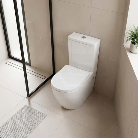 Ambulant Toilet Suite Box Rim Back To Wall Back/Left and Right Bottom Inlet 660x395x905mm - Gloss White