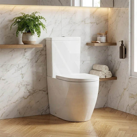 Poseidon 660x395x905mm Back to Wall Toilet Suite Box Rim - Gloss White