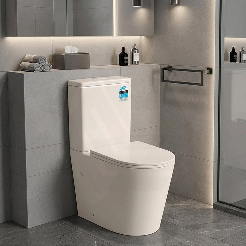 Avis Rimless Back To Wall Toilet Suite Back/Left and Right Bottom Inlet Cistern 655x385x870mm - Matt White