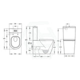 630x380x835mm Veda Tornado Ceramic Back To Wall Toilet Suite Back/Left and Right Bottom Inlet Variant Colour Available