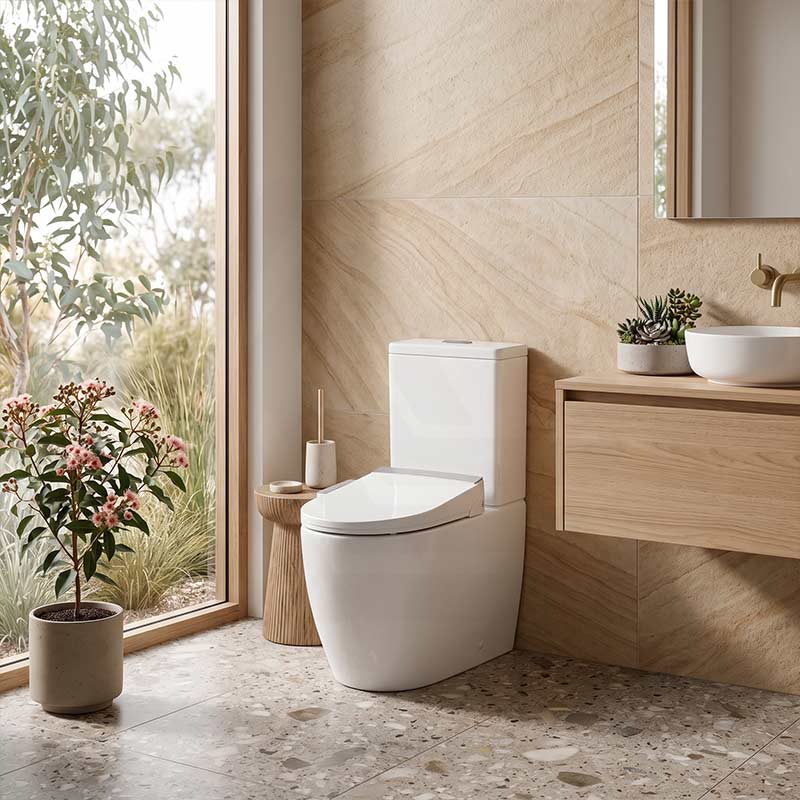 Veda Tornado Back To Wall Smart Bidet Toilet Suite Combo with Englefield Intelligent Electric Heated Toilet Seat 630x380x835mm