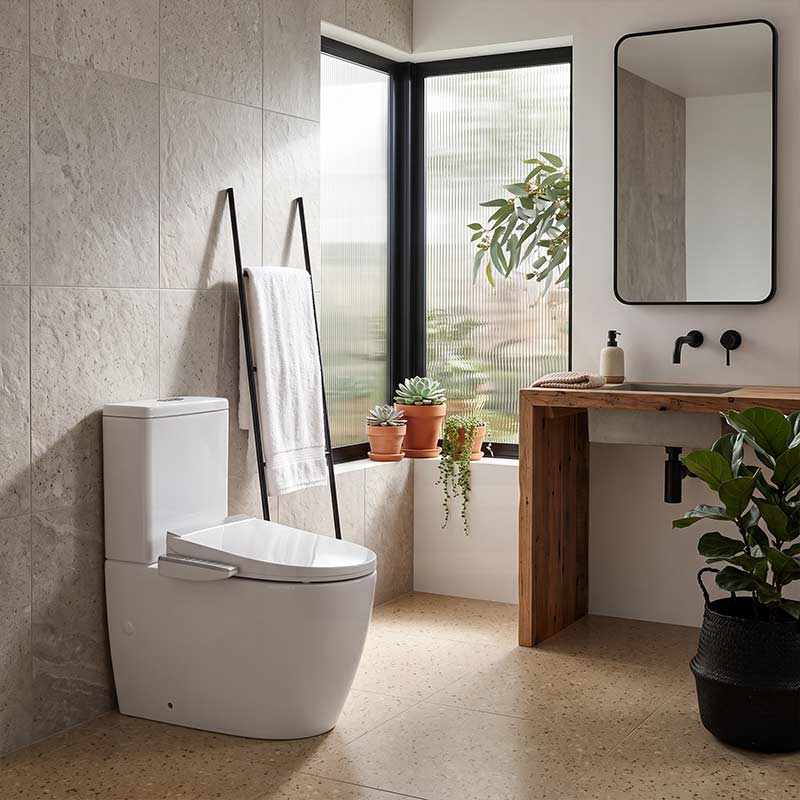 Veda Tornado Back To Wall Smart Bidet Toilet Suite Combo with Englefield Intelligent Electric Heated Toilet Seat 630x380x835mm